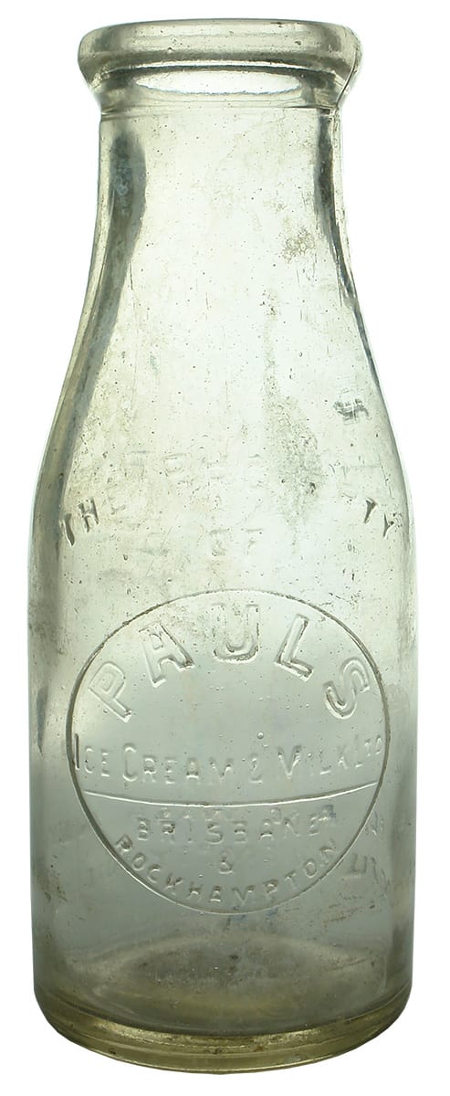 Paul's Brisbane Rockhampton Milk Bottle