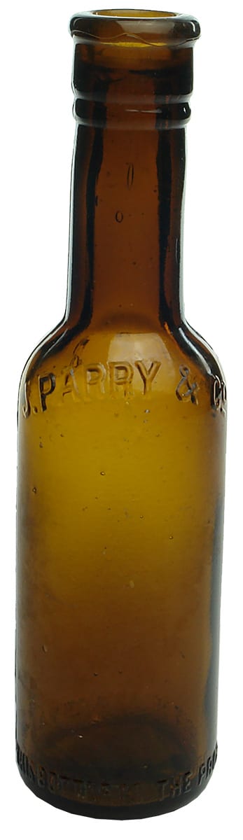 Parry Antique Amber Sauce Bottle