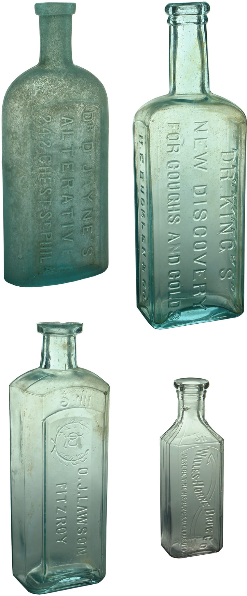 Antique Old Chemist Prescription Bottles Cures