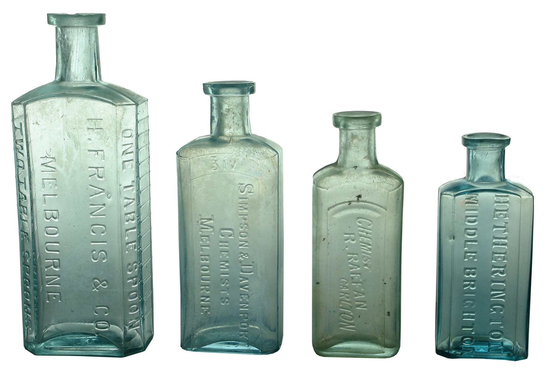 Antique Old Chemist Prescription Bottles Cures