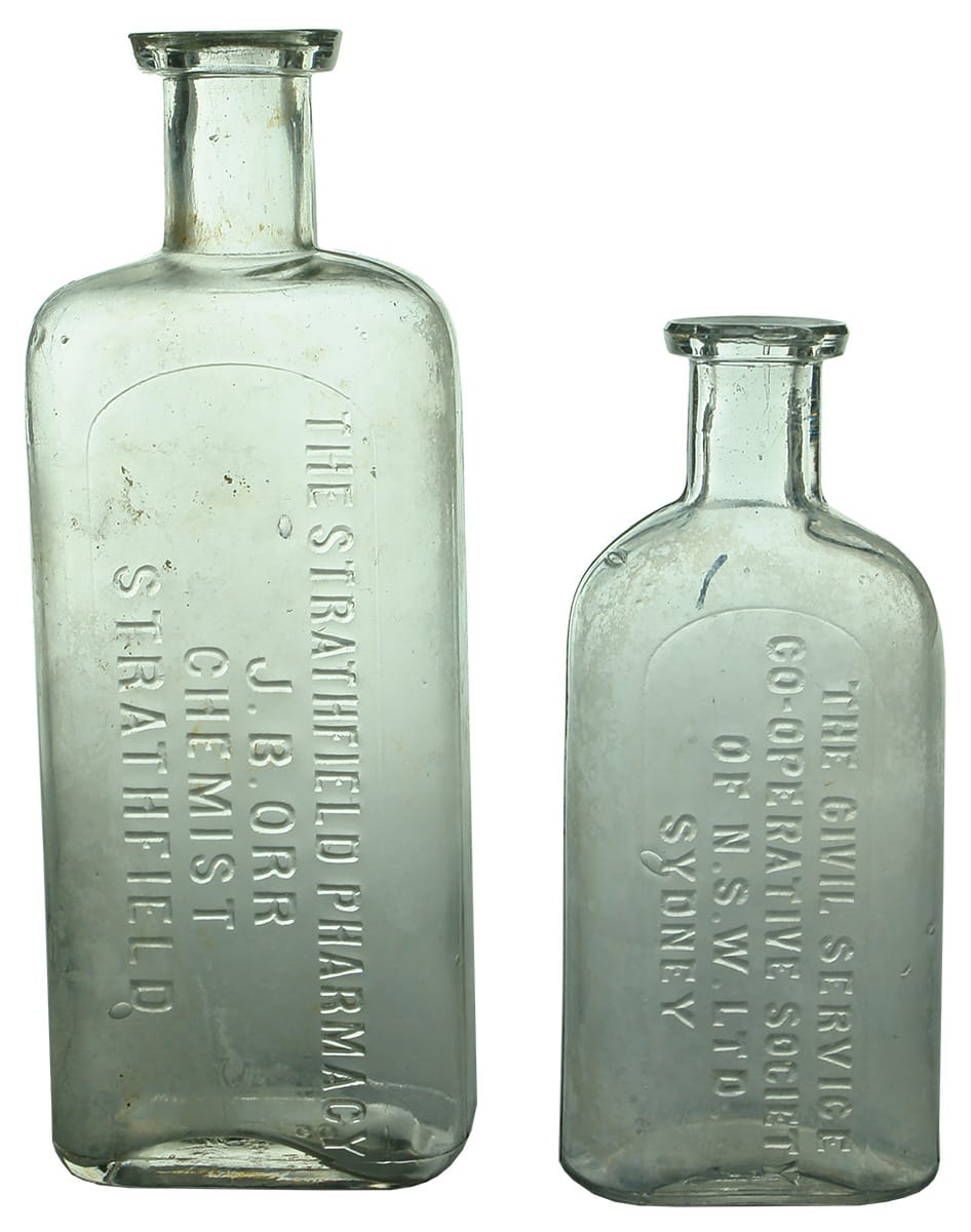 Antique Old Chemist Prescription Bottles Cures