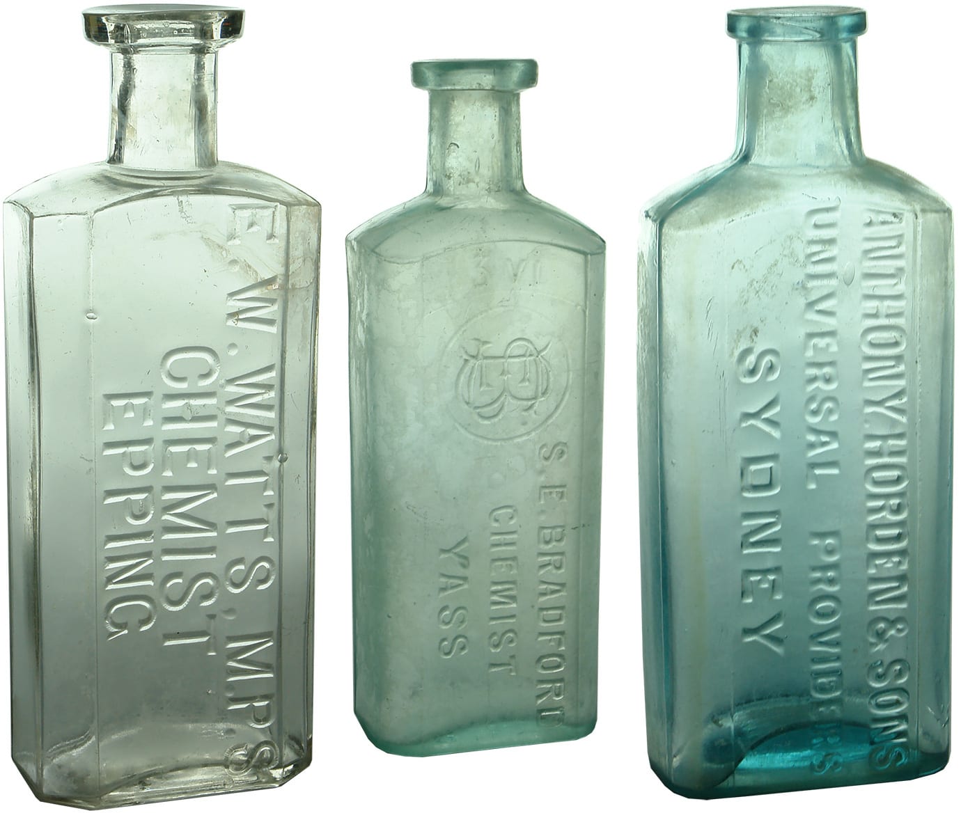 Antique Old Chemist Prescription Bottles Cures