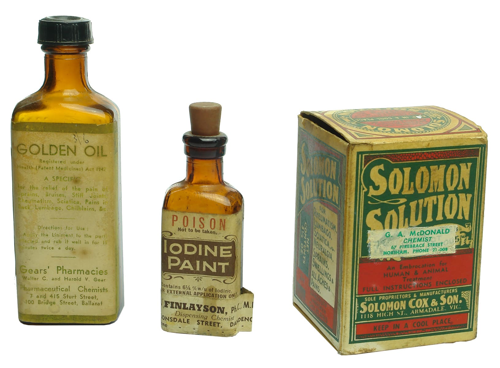 Old Antique Labelled Bottles