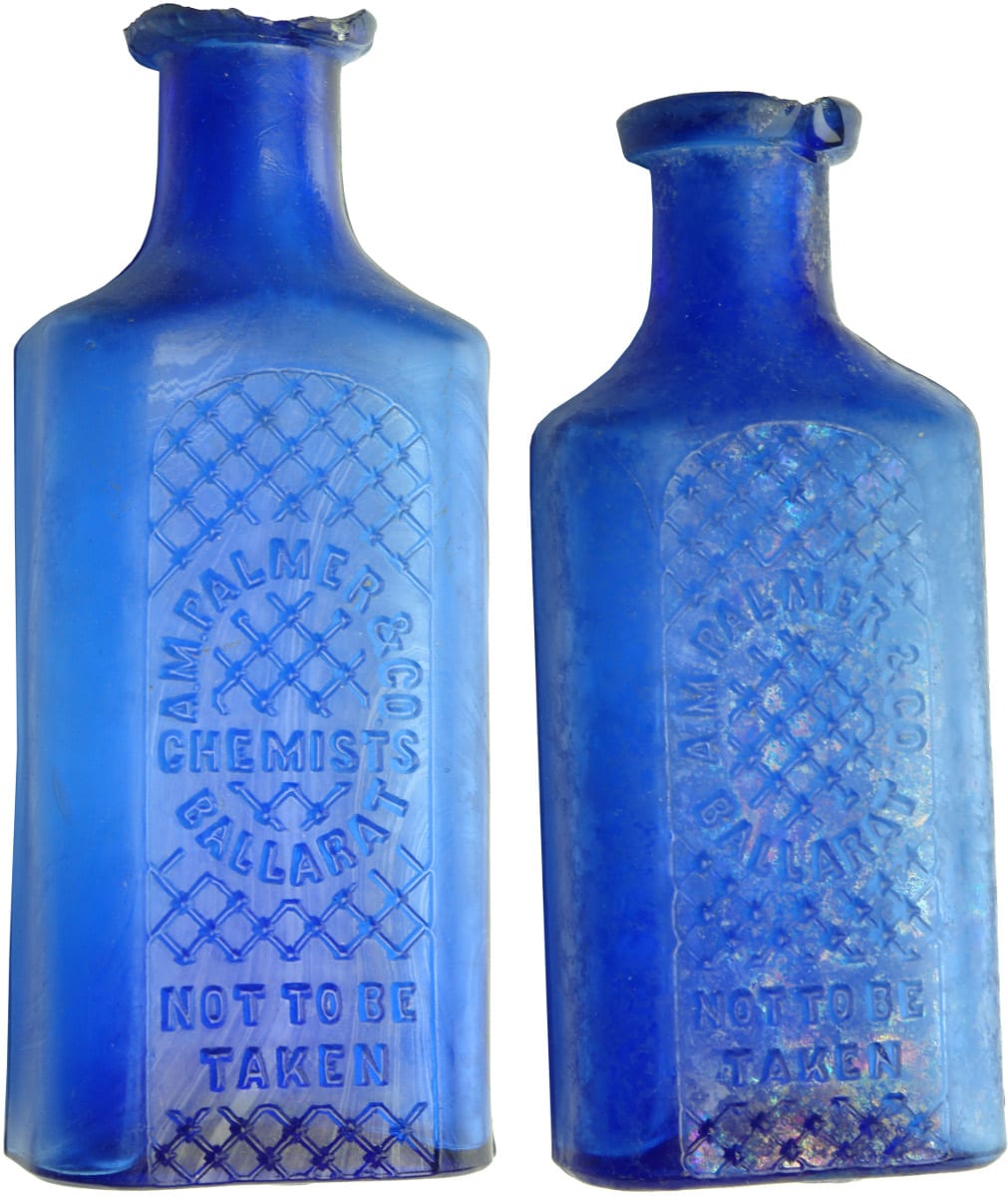 Palmer Ballarat Blue Poison Bottles