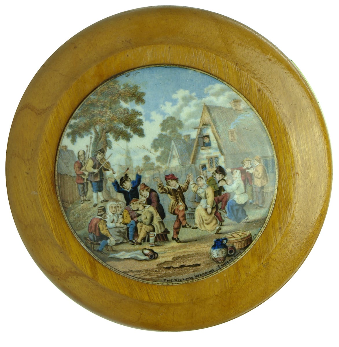 Village Wedding Teniers Pinx Antique Pot Lid