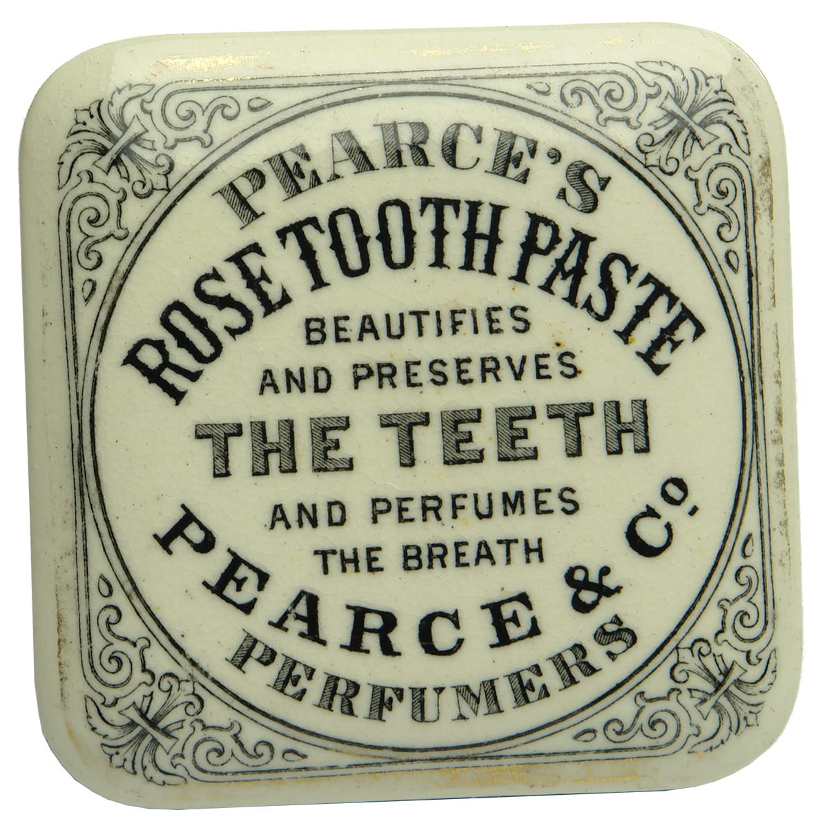 Pearce's Rose Tooth Paste Antique Pot Lid