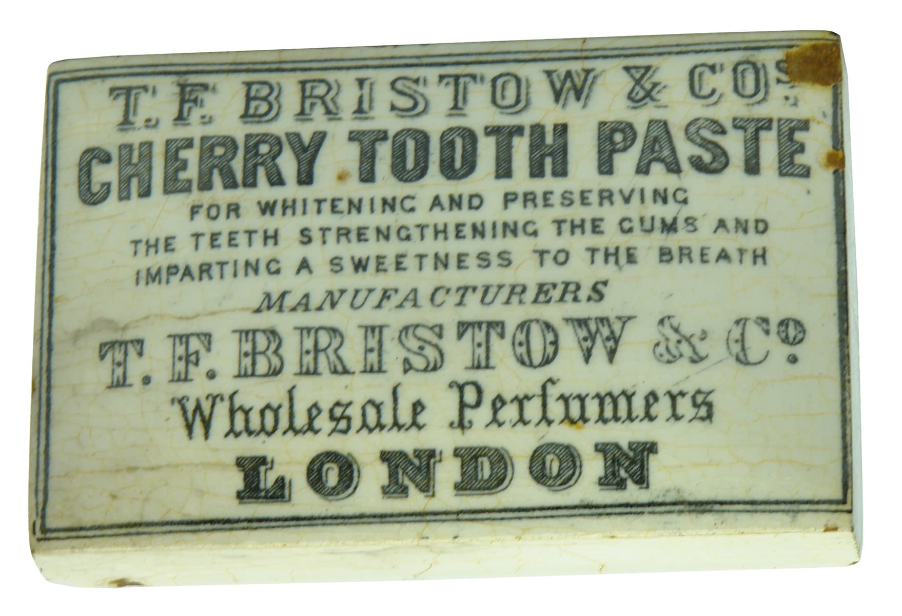 Bristow Cherry Tooth Paste London Antique Pot Lid