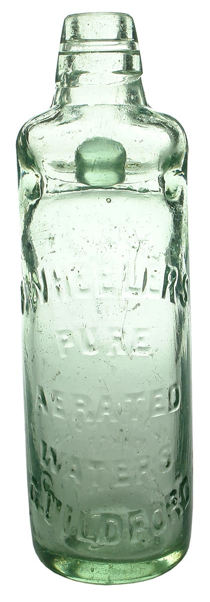 Wheelers Pure Aerated Waters Guildford Codd Marble Bottle