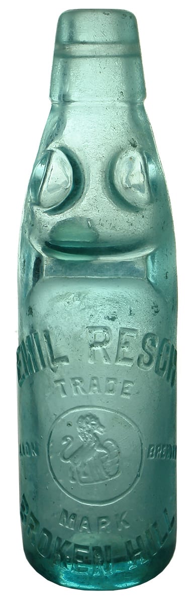 Emil Resch Broken Hill Codd Marble Bottle