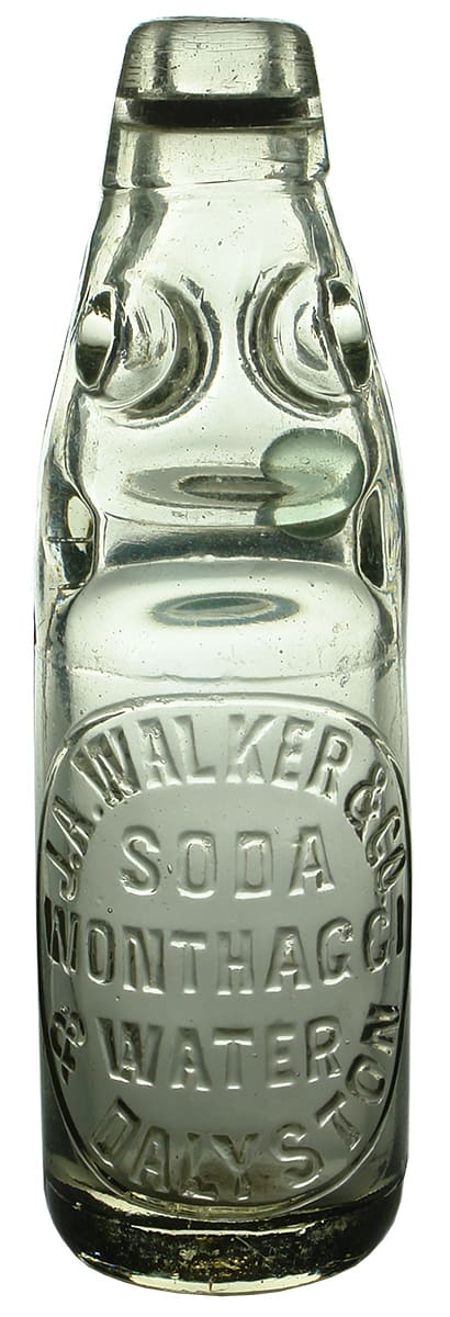 Walker Wonthaggi Dalyston Soda Water Codd Marble Bottle
