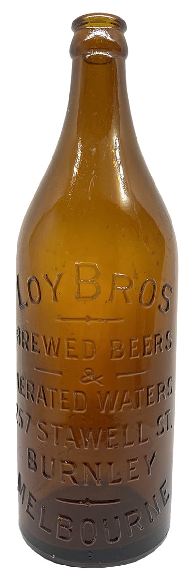 Loy Bros Brewed Beers Aerated Waters Burnley Crown Seal Bottle