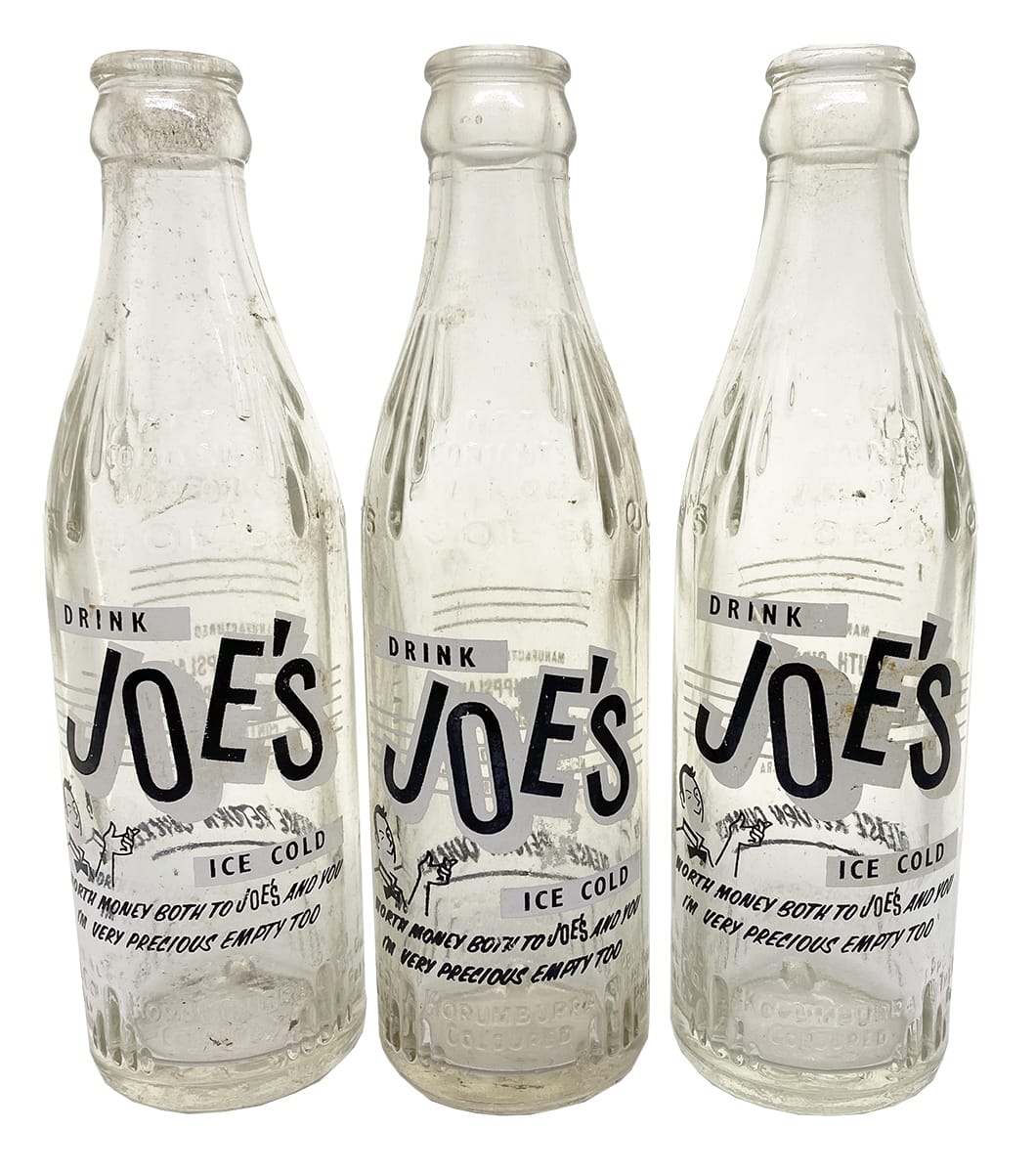 Joes Korumburra Crown Seal Soft Drink Bottles