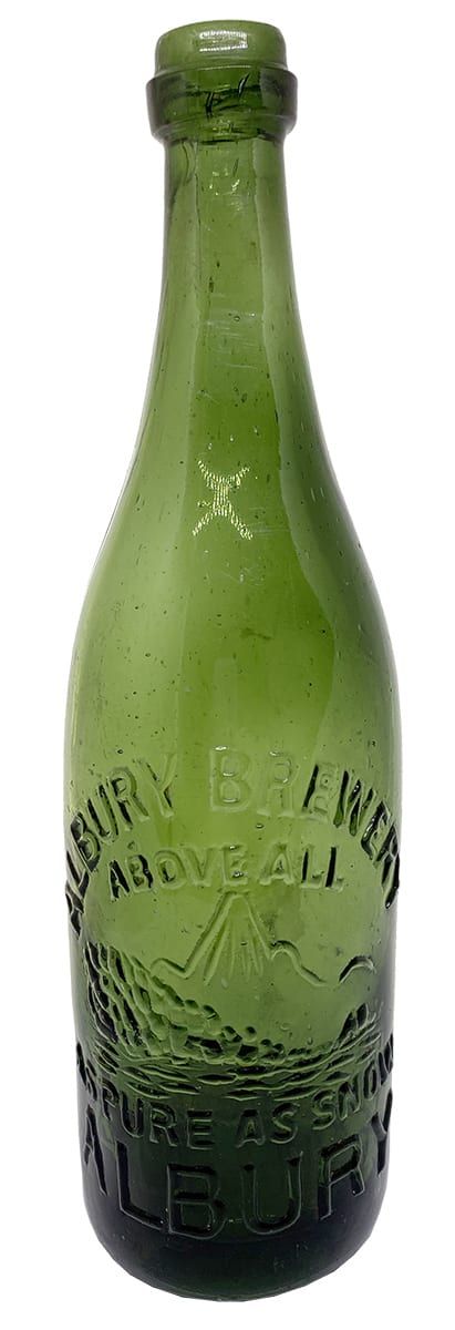 Albury Brewery Above All as Pure as Snow Antique Beer Bottle
