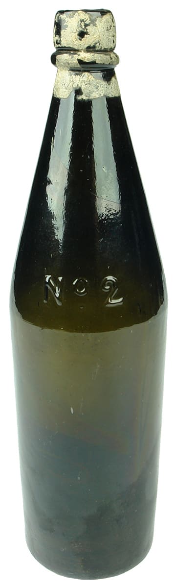 No 2 Black Glass Bottle