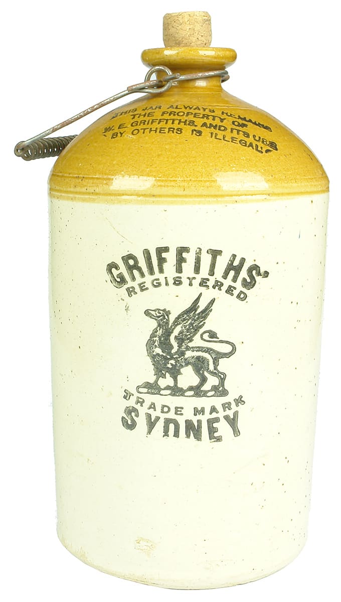 Griffiths Sydney Antique Stoneware Demijohn