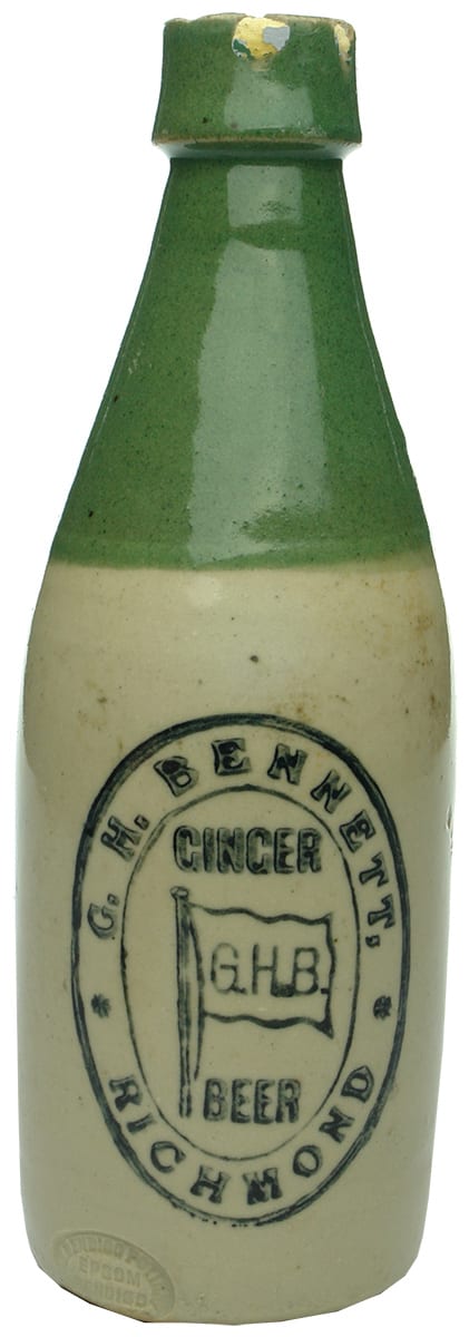 Bennett Ginger Beer Richmond Green Top Ginger Beer Bottle