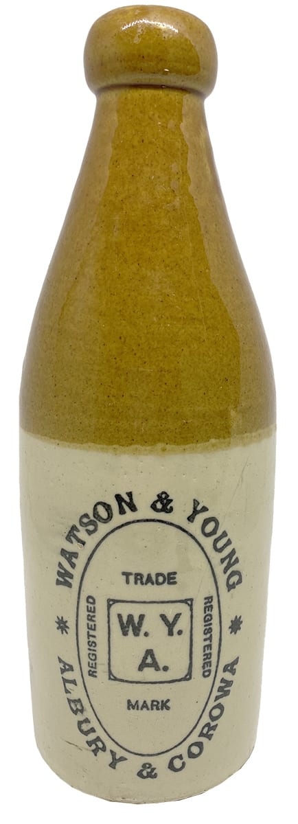 Watson and Young Albury and Corowa Ginger Beer Bottle