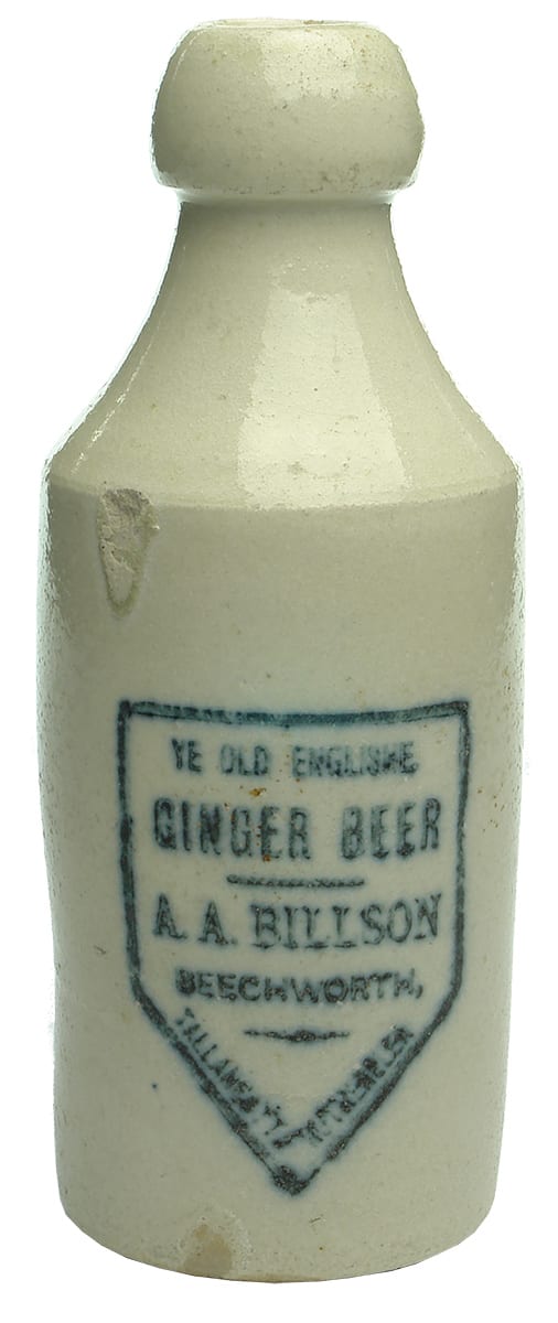 Billson Beechworth Tallangatta Rutherglen Ginger Beer Bottle