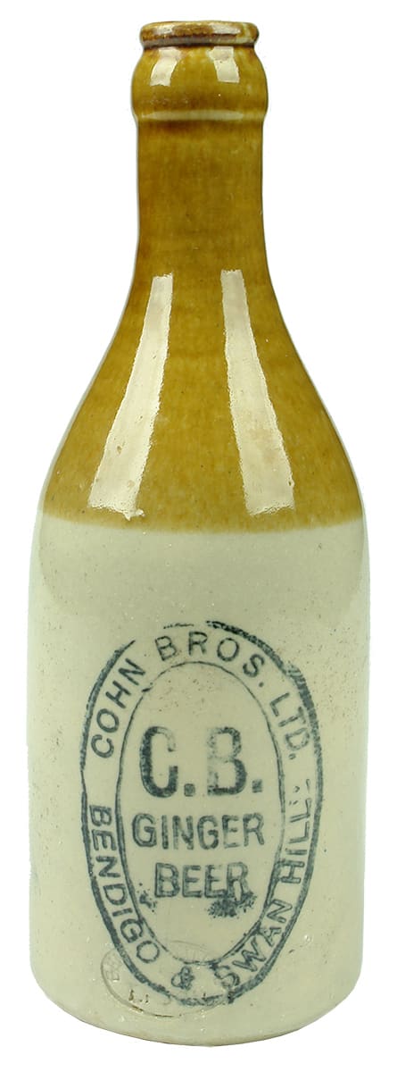 Cohn Bros Bendigo Swan Hill Ginger Beer Bottle