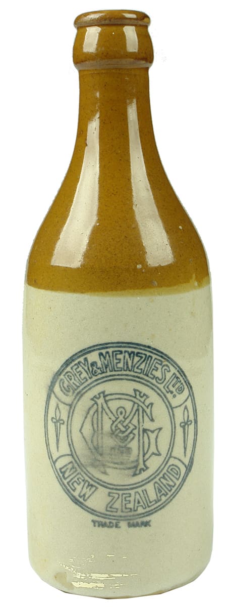 Grey Menzies New Zealand Crown Seal Ginger Beer Bottle