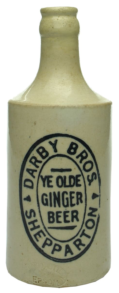 Darby Bros Shepparton Ye Olde Ginger Beer Bottle