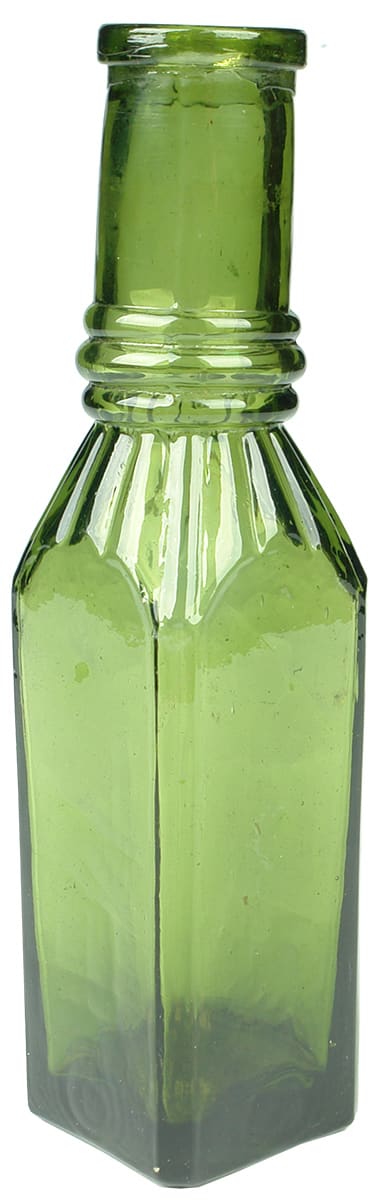 Green Glass Herbs Pickle Antique Glass Jar