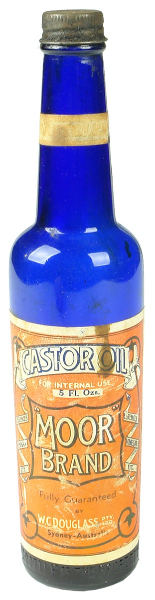 Douglass Moor Brand Castor oil Bottle