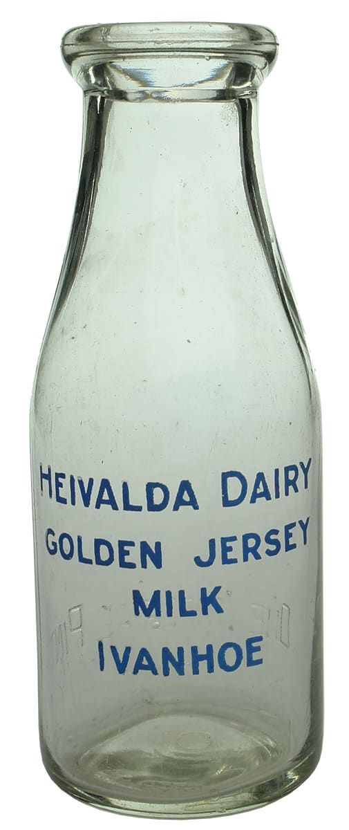 Heivalda Dairy Ivanhoe Pint Milk Bottle