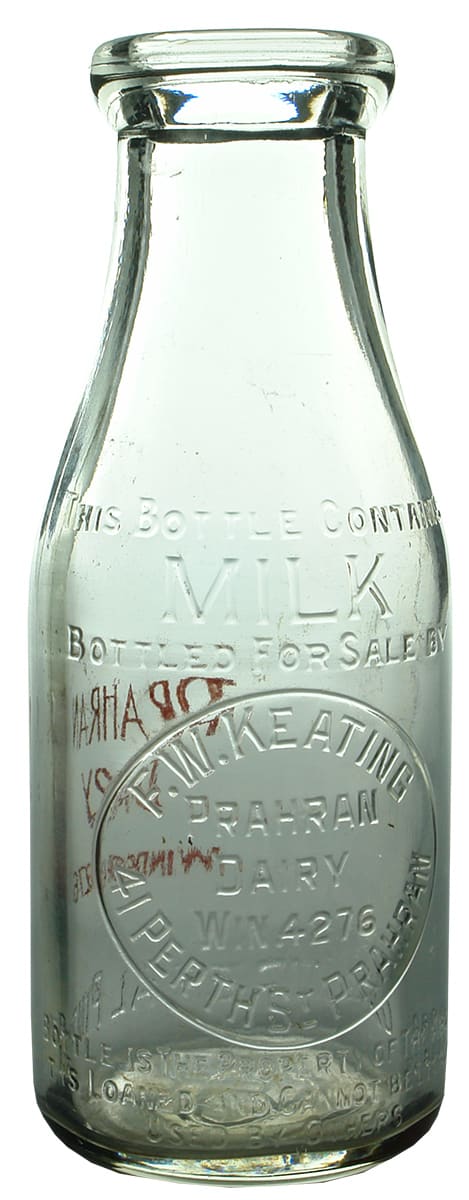 Keating Prahran Pint Milk Bottle