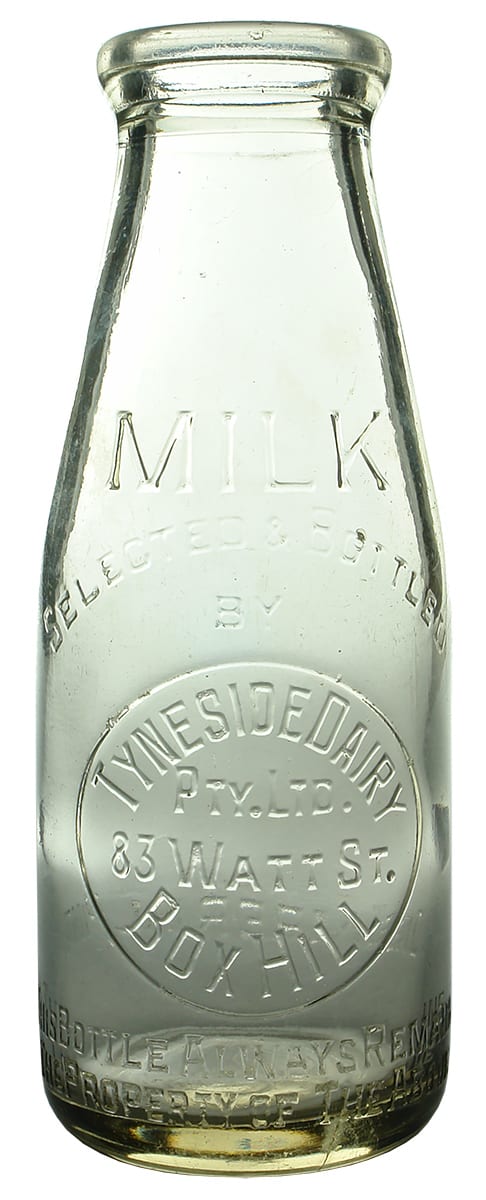 Tyneside Dairy Box Hill Pint Milk Bottle