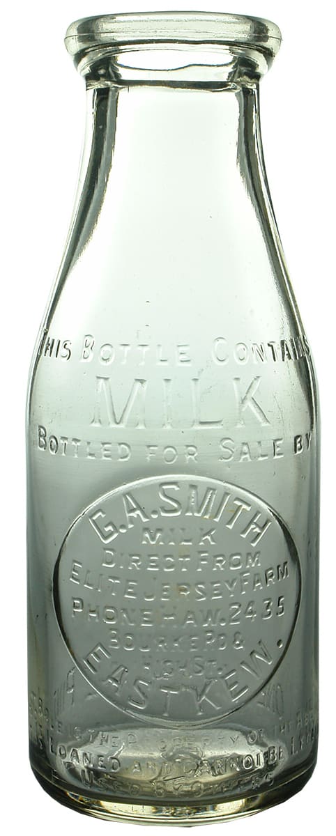 Smith Elite Jersey Farm East Kew Pint Milk Bottle
