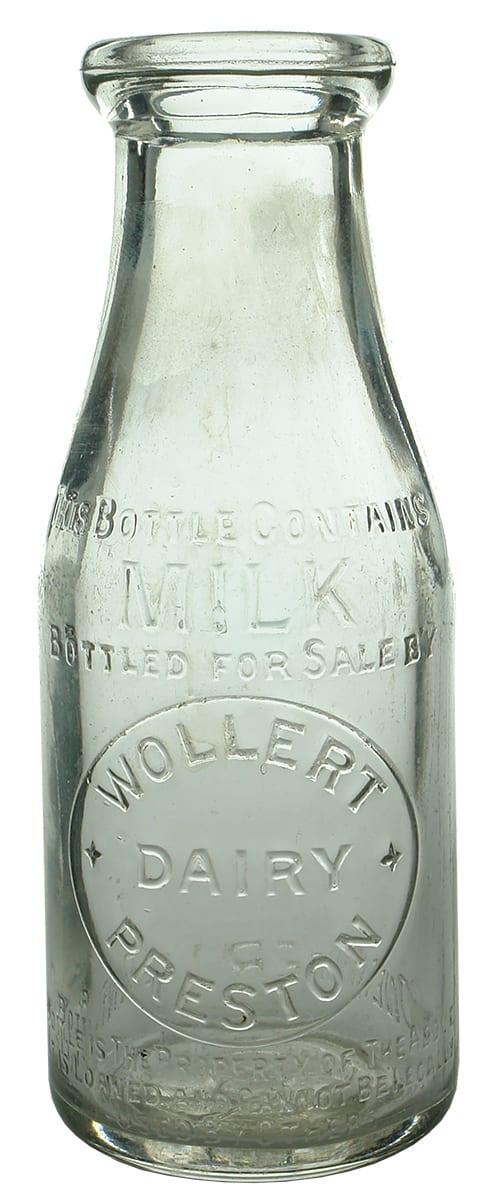 Wollert Dairy Preston Pint Milk Bottle