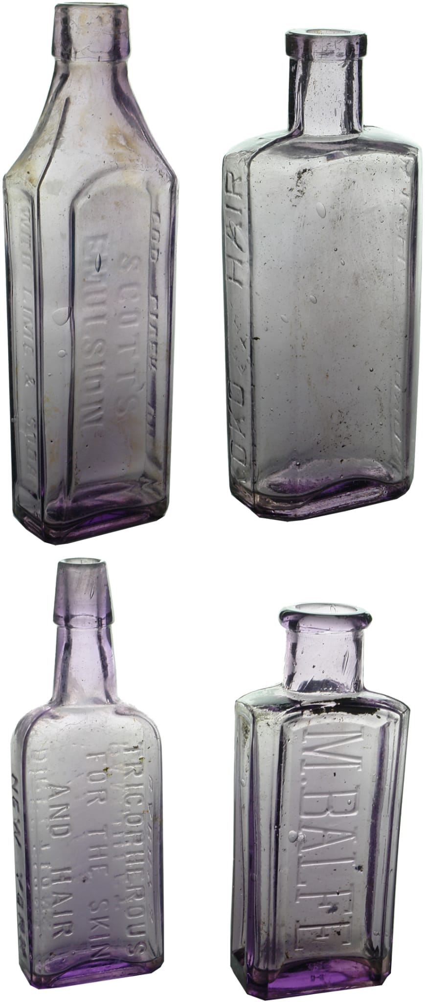 Old Purple Glass Bottles