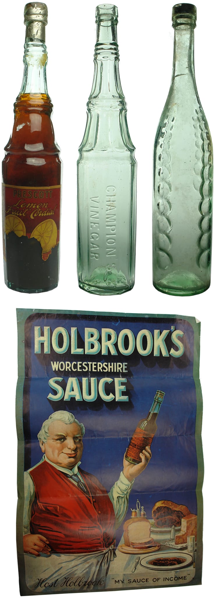 Vinegar Bottles Advertising Holbrooks Sauce