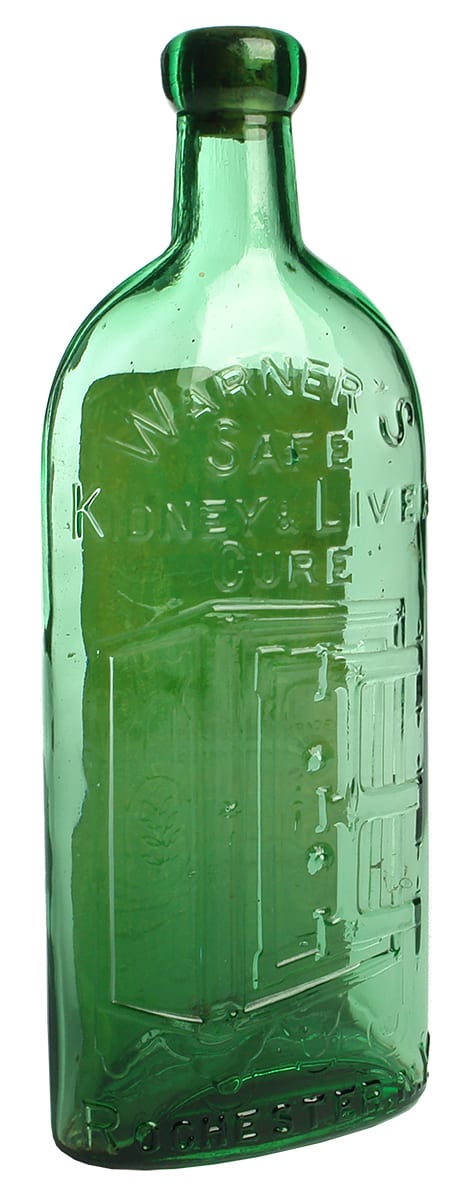 Warners Safe Kidney Liver Cure Green Reproduction Bottle