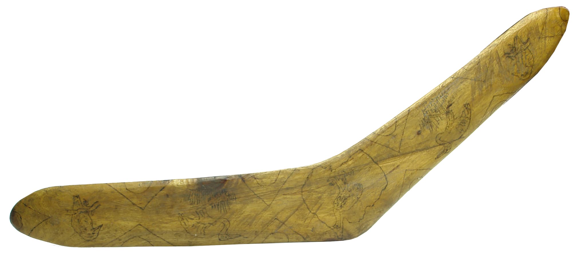 Boomerang carved J and H Johnston 1927