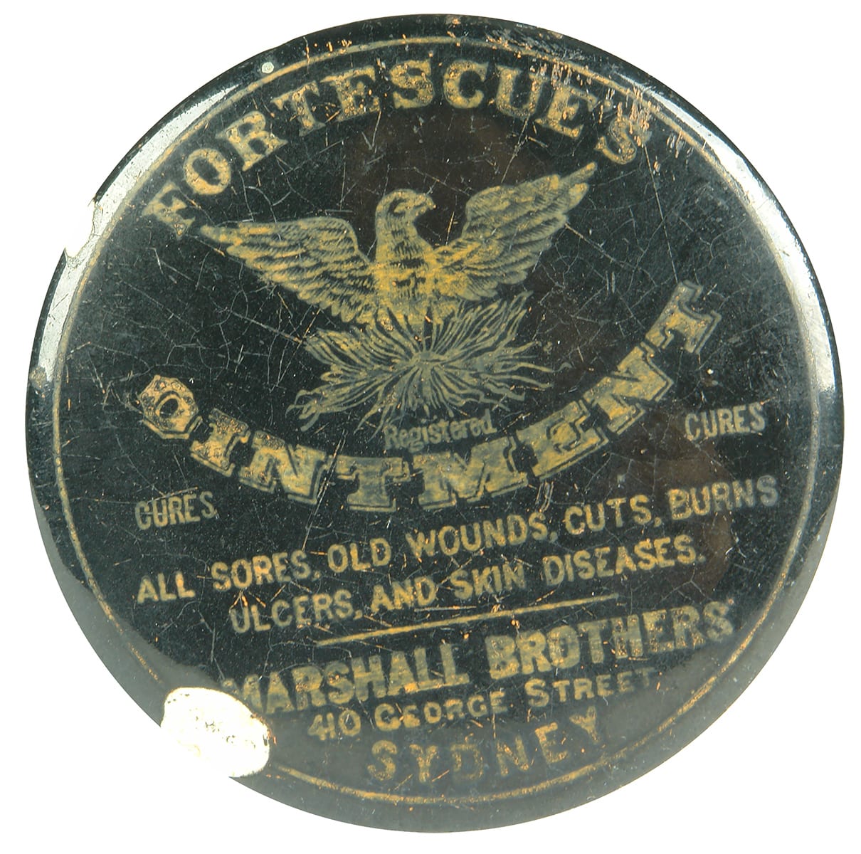 Fortescues Ointment Marshall Brothers Sydney Pot Lid
