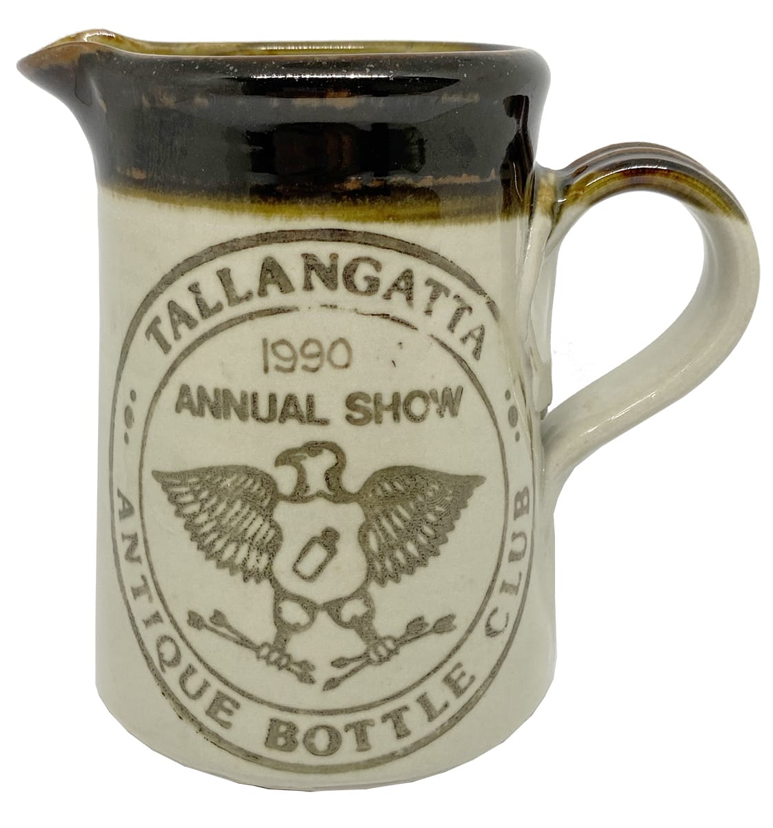 1990 Tallangatta Annual Bottle Show Brookfield Pottery Jug