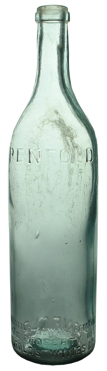 Penfolds Wines Aqua Glass Antique Bottle