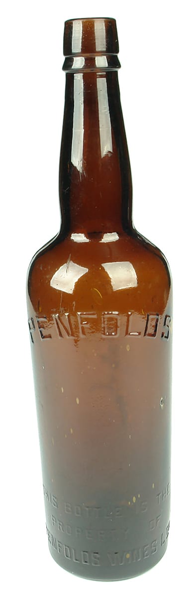 Penfolds Wines Antique Amber Glass Bottle