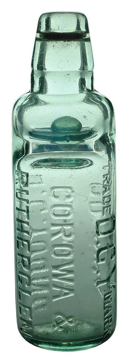 Young Corowa Rutherglen Soda Water Codd Bottle