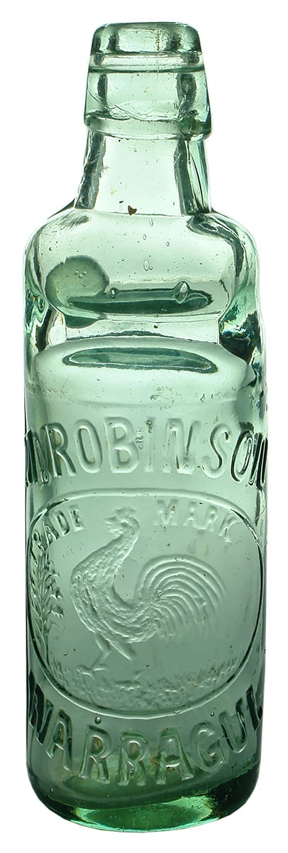 Robinson Warragul Rooster Antique Codd Bottle