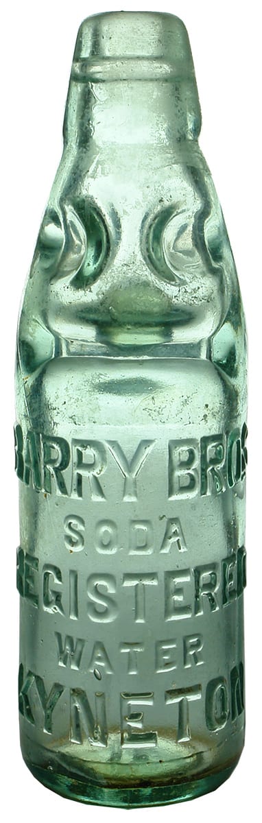 Barry Bros Kyneton Soda Water Codd Bottle