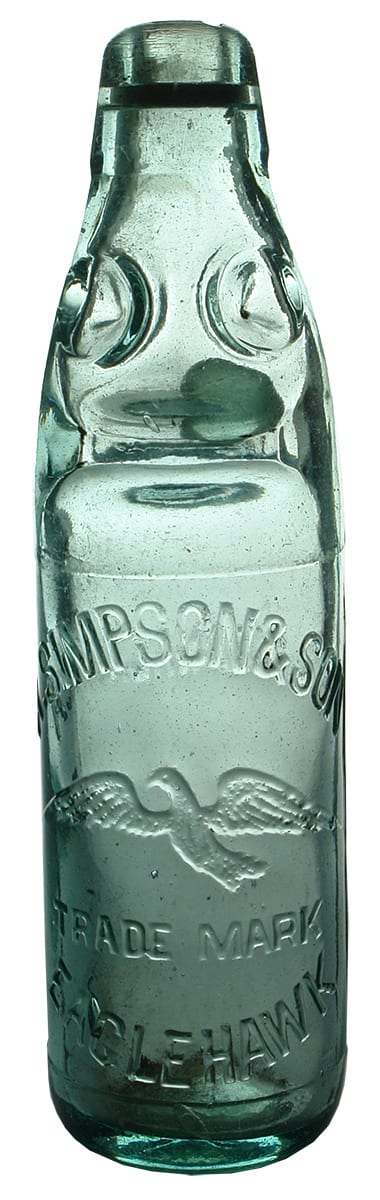 Simpson Eaglehawk Antique Lemonade Codd Bottle