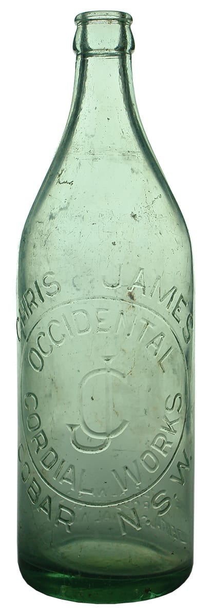 Chirs James Occidental Cobar Crown Seal Soft Drink Bottle