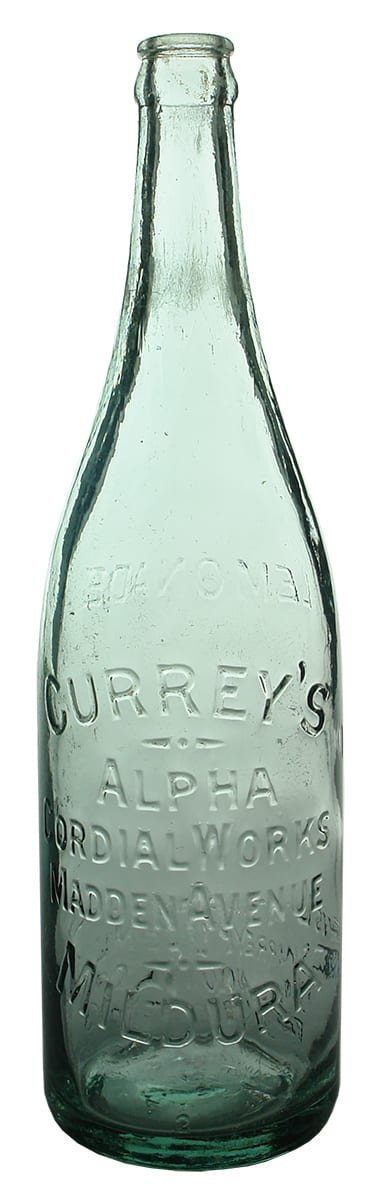 Curreys Mildura Crown Seal Soft Drink Bottle