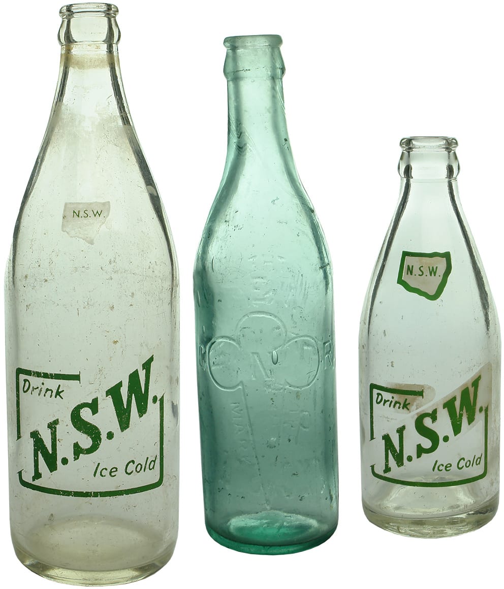 Old Vintage Crown Seal Soft Drink Bottles