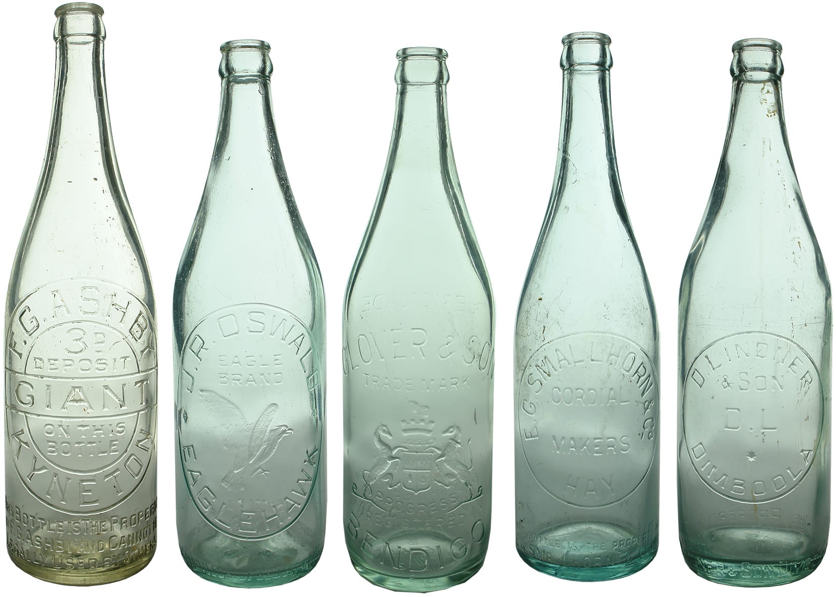 Old Vintage Crown Seal Soft Drink Bottles