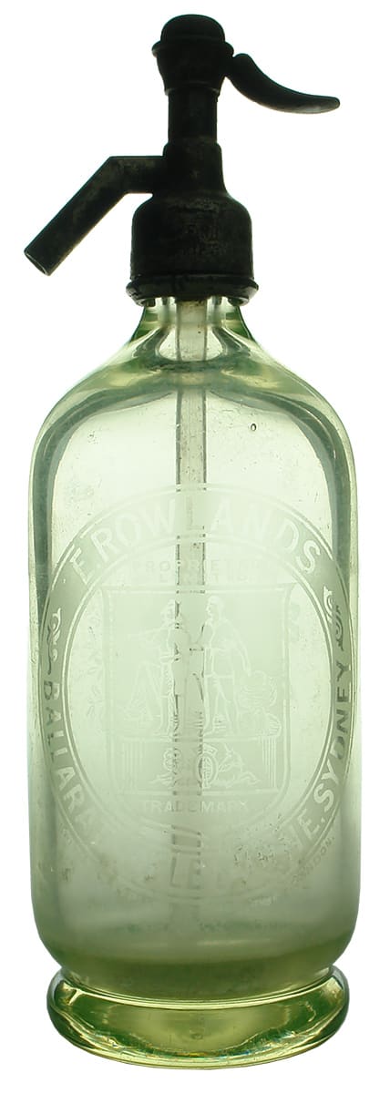 Rowlands Ballarat Melbourne Sydney Uranium Glass Soda Syphon