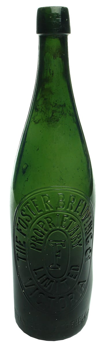 Foster Brewing Company Antique Green Beer Bottle